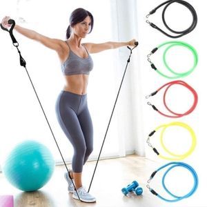 13 PCs Exercise Resistance Bands with Handles - Stackable up to 100 lbs